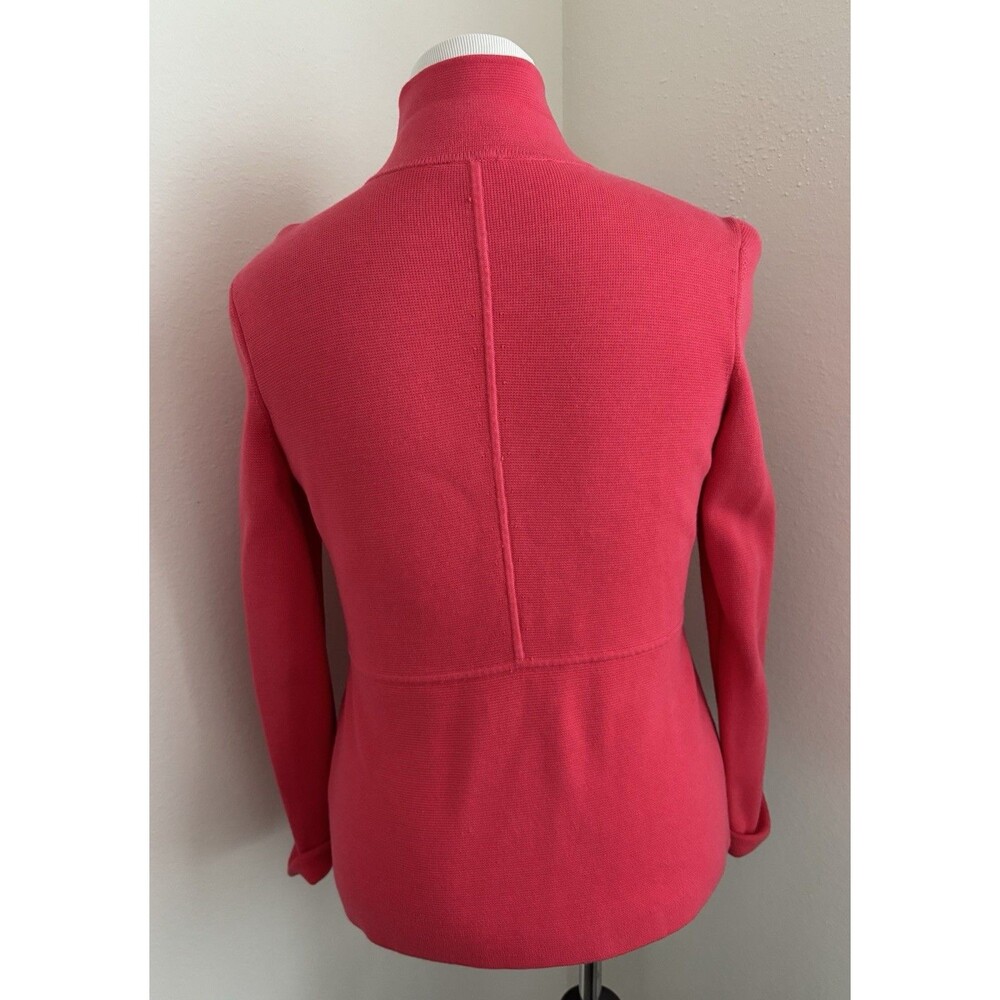 Talbots Women Bright  Pink Knitted Blazer Jacket  Size S Button Down - Picture 4 of 9